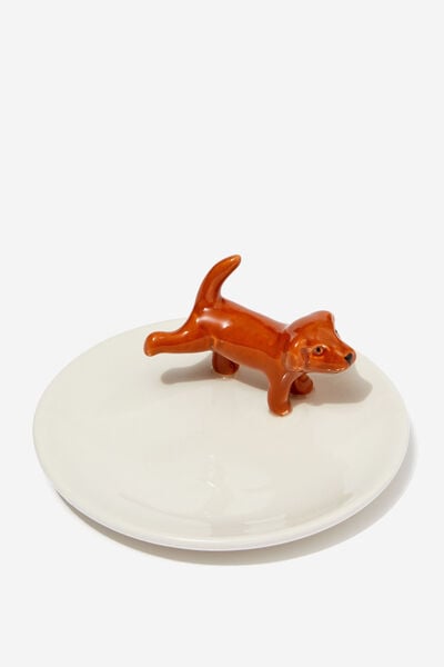 Ceramic Trinket Tray, DOG PEEING