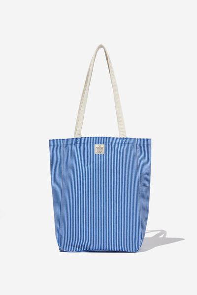 Art Tote Bag, PARKER STRIPE CLASSIC BLUE