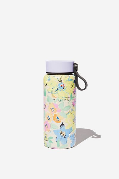 On The Move Metal Drink Bottle 350Ml, HANDCRAFTED FLORAL