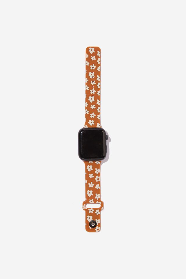 Strapped Watch Strap, MID DAISIES BUTTERSCOTCH