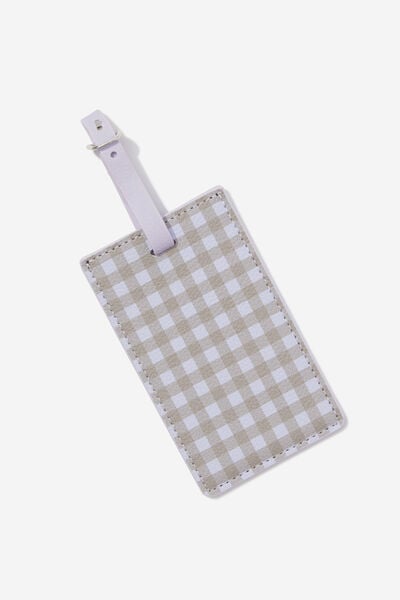 Off The Grid Luggage Tag, GINGHAM/ SOFT LILAC