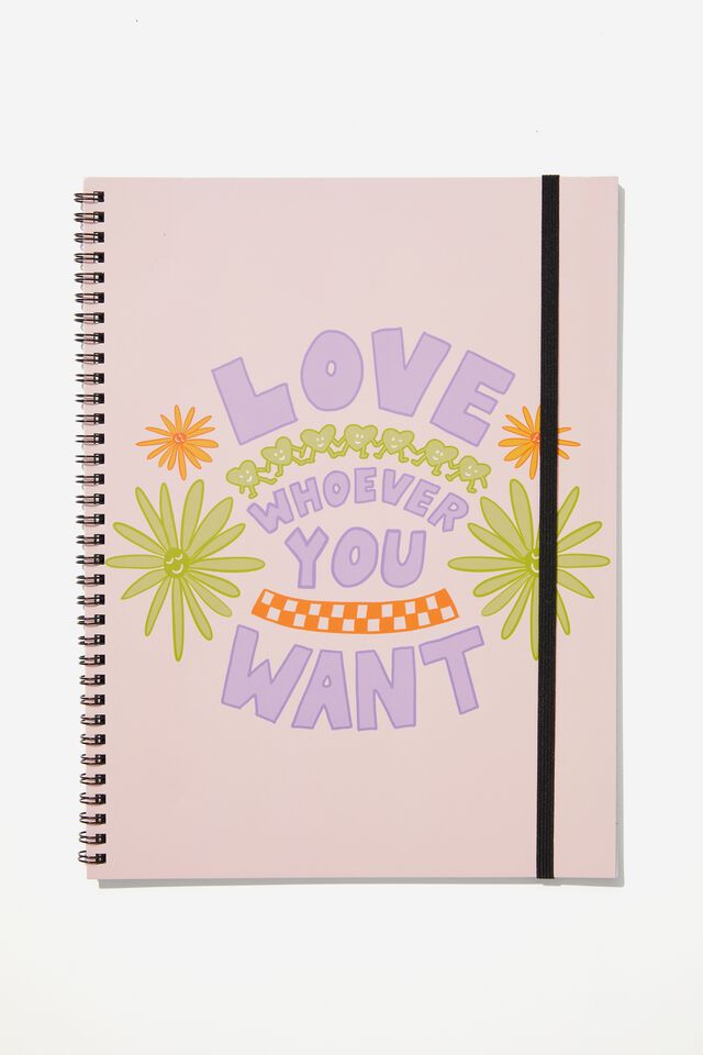 A4 Spinout Notebook, LOVE WHOEVER YOU WANT!