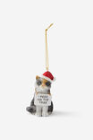 Resin Christmas Ornament, NAUGHTY CAT WITH SIGN - alternate image 1