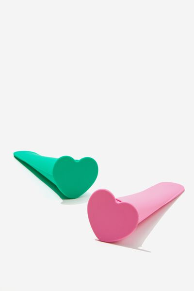 Icy Pole Mould Set Of 2, ROSA PINK / JUNGLE TEAL SPLICE HEARTS