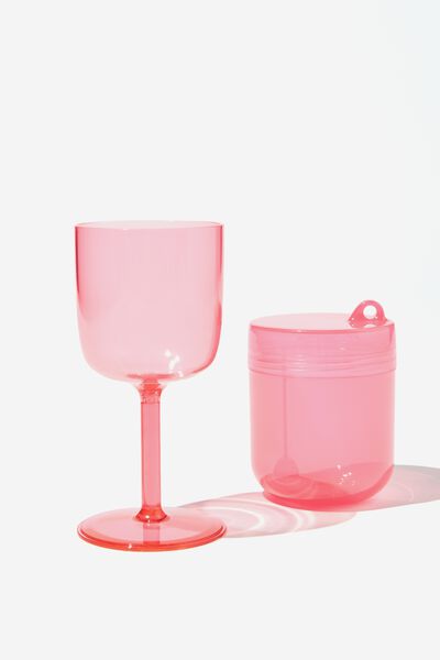 Always Ready Collapsible Wine Glass, ROSA POWDER