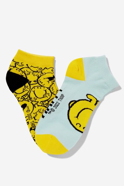 2 Pk Of Ankle Socks, LCN MEN HAPPY (M/L)