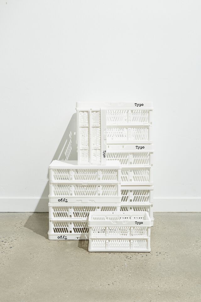 Large Foldable Storage Crate, WHITE