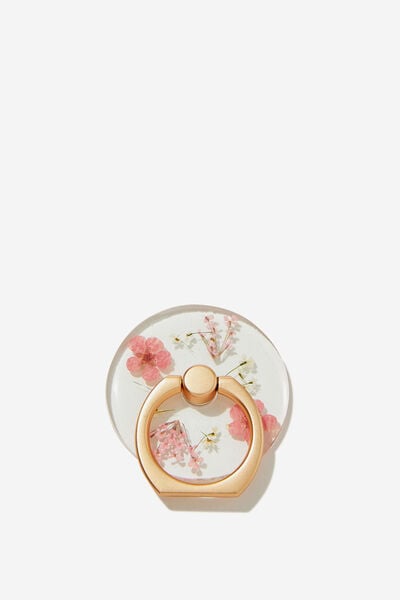 Trapped Flower Phone Ring, TRAPPED MICRO FLOWER / BALLET BLUSH