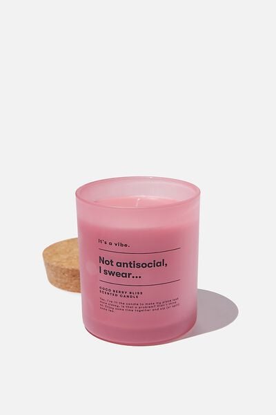 Its A Vibe Candle, PINK NOT ANTI-SOCIAL