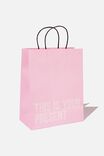 Get Stuffed Gift Bag - Medium, PLASTIC PINK THIS IS YOUR PRESENT