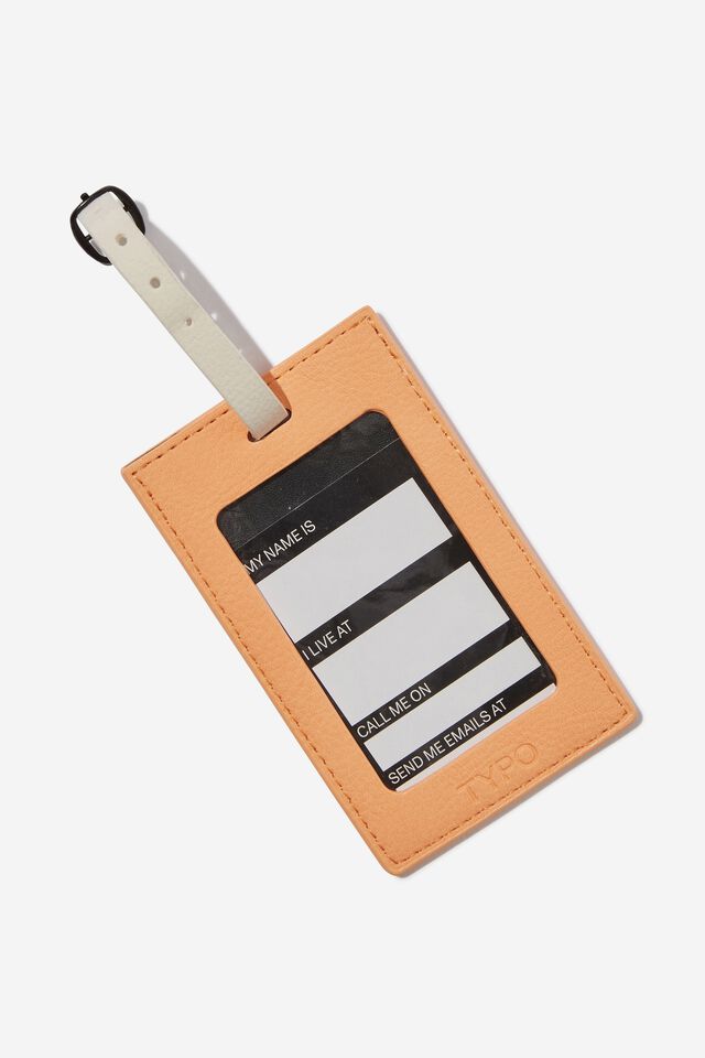 Off The Grid Luggage Tag, OUT OF OFFICE/NEON ORANGE