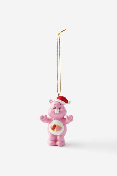 Collab Resin Christmas Ornament, LCN CLC CARE BEARS LOVE A LOT SANTA HAT