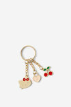 Collab Enamel Keyring, LCN SAN HELLO KITTY / GOLD - alternate image 1