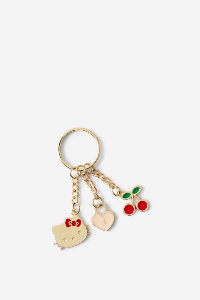 Collab Enamel Keyring, LCN SAN HELLO KITTY / GOLD