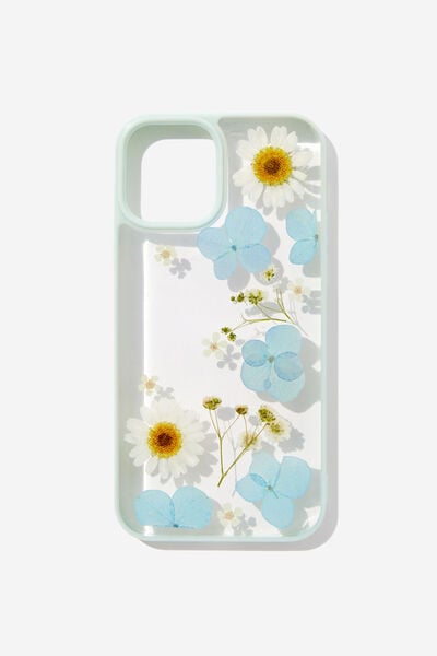 Protective Phone Case Iphone 12, 12 Pro, TRAPPED DAISY / ARCTIC BLUE