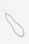 Carried Away Phone Charm Strap, PINK FLORAL PEARLS - alternate image 1