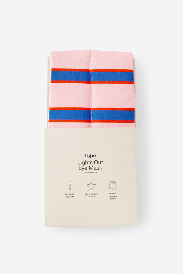 Lights Out Eye Mask, SUMMER STRIPE PINK