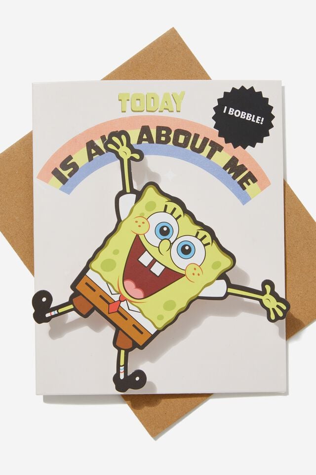 SpongeBob Nice Birthday Card, LCN HAV SPONGEBOB ALL ABOUT ME BOBBLE!