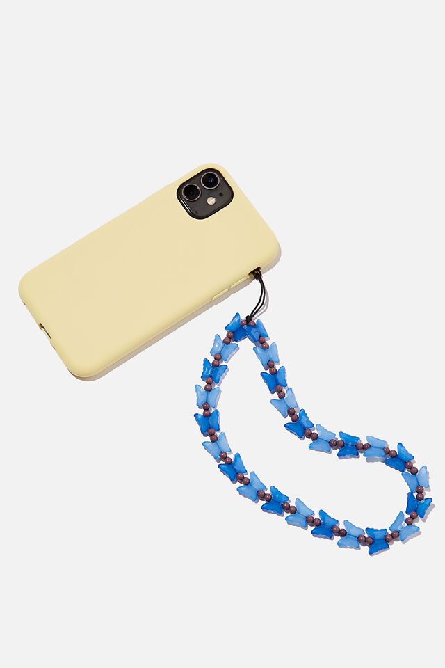 Carried Away Phone Charm Strap, SKYSCRAPER & CLEANBLUE BUTTERFLIES