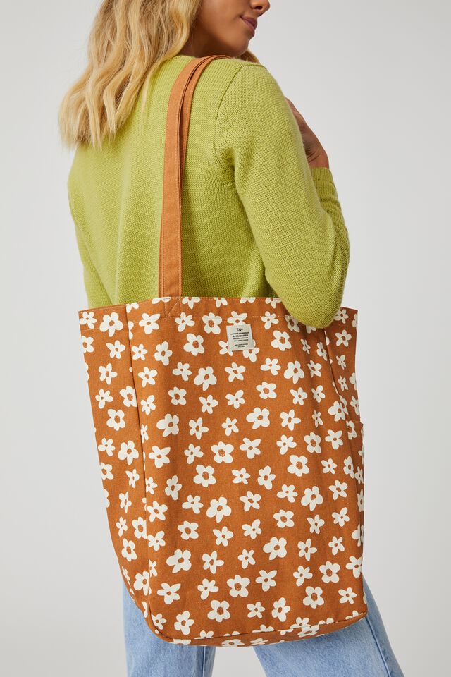Art Tote Bag, BUTTERSCOTCH MID DAISIES