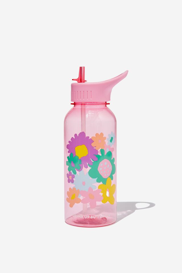 Transparent Neon BPA-Free Plastic Water Bottles with Lids - 12 Ct.