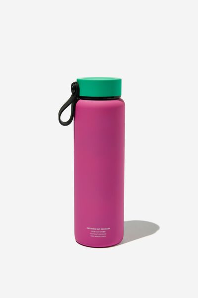 On The Move Metal Drink Bottle 500Ml, FUCHSIA / JUNGLE TEAL