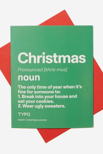 Christmas Card 2023, CHRISTMAS NOUN GREEN