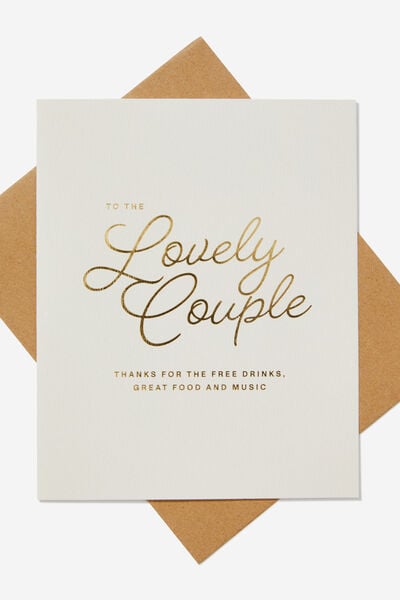 Premium Wedding Card, TO THE LOVELY COUPLE GOLD FOIL
