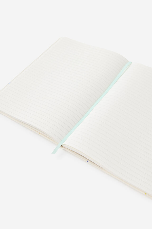 Personalised B5 Hard Cover Lined Notebook, ECRU DITSY CELESTIAL