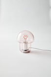 Glass Lamp Filament Globe, BALLET BLUSH HEART - alternate image 1