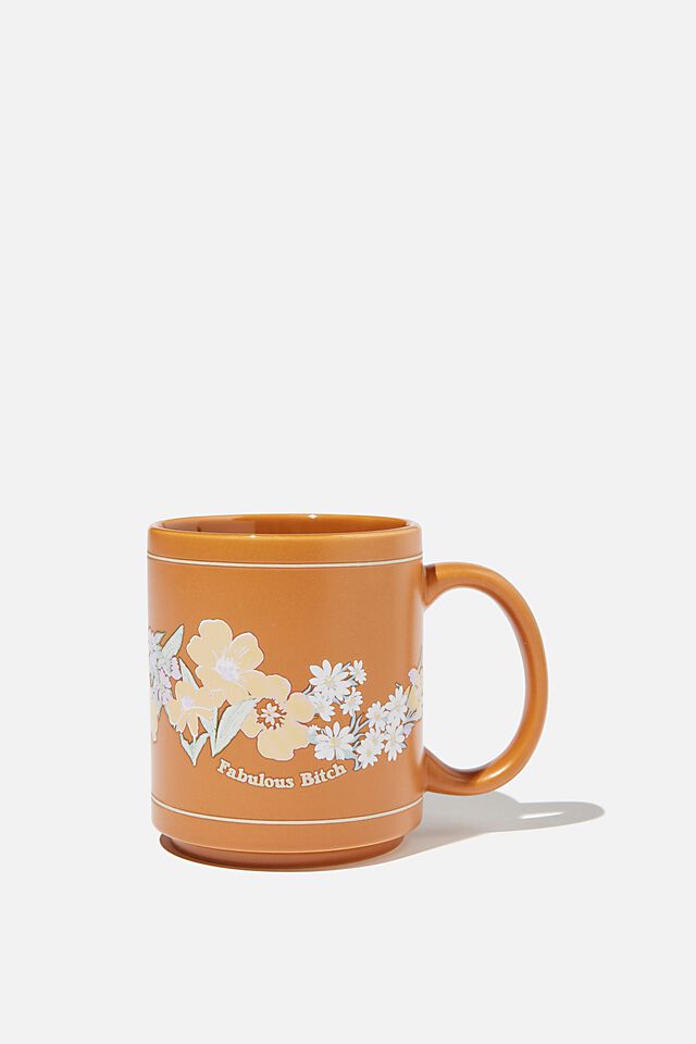 Daily Mug, FABULOUS BITCH GOLDIE FLORAL MID TAN!