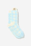 Slounge Around Slipper Sock, ARCTIC BLUE CHECK - alternate image 1