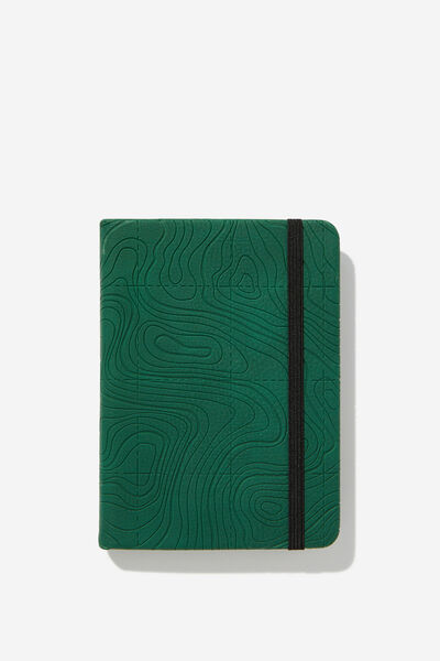 A6 Premium Buffalo Journal, TOPOGRAPHIC TRAIL HERITAGE GREEN DEBOSSED