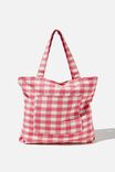The Daily Tote Bag, RASPBERRY GINGHAM