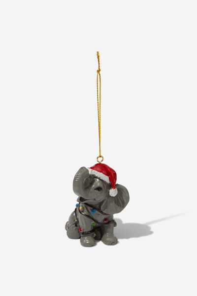 Resin Christmas Ornament, ELEPHANT IN LIGHTS