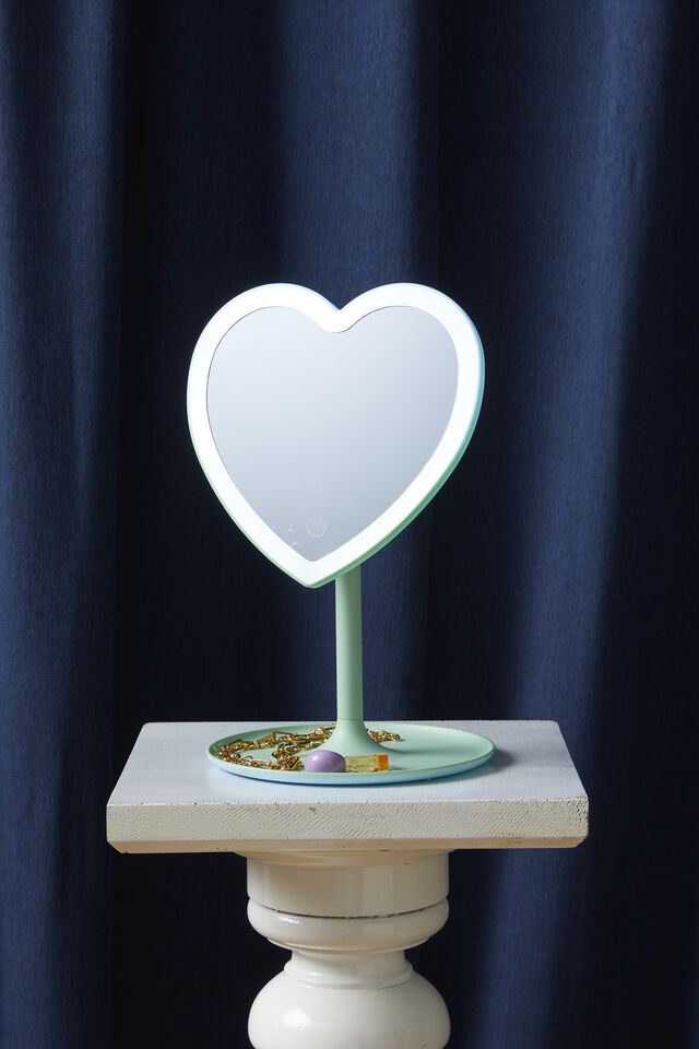 Shaped Mirror Desk Lamp, POLAR BUE & SPRING MINT OMBRE HEART