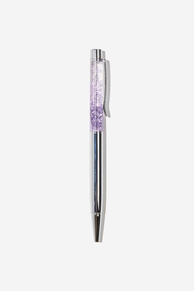 Sparkle Ballpoint Pen, PALE LILAC AND SILVER