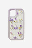 Protective Phone Case Iphone 12, 12 Pro, TRAPPED MICRO FLOWER / PURPLE - alternate image 1
