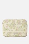 Take Me Away 13 Inch Laptop Case, MINT PINK MOLLY FLORAL - alternate image 2