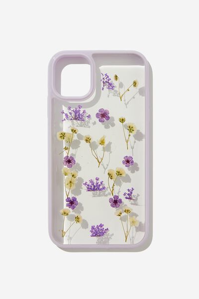 Protective Phone Case iPhone 11, TRAPPED MICRO FLOWER / PURPLE
