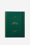 A5 Spinout Notebook, DON T COPY HERITAGE GREEN - alternate image 1