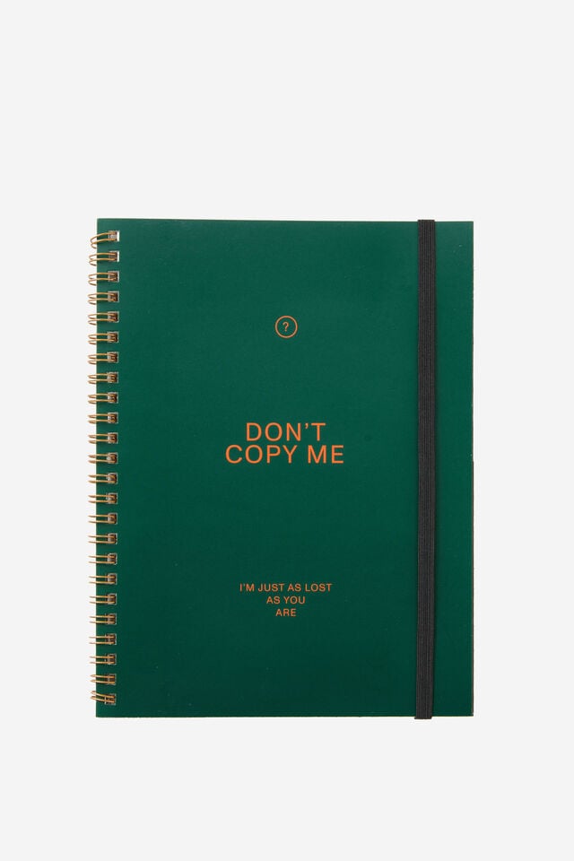 A5 Spinout Notebook, DON T COPY HERITAGE GREEN