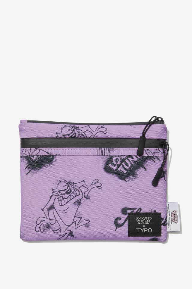 Looney Tunes Recycled Utility Pencil Case, LCN WB LOONEY TUNES LILAC YARDAGE