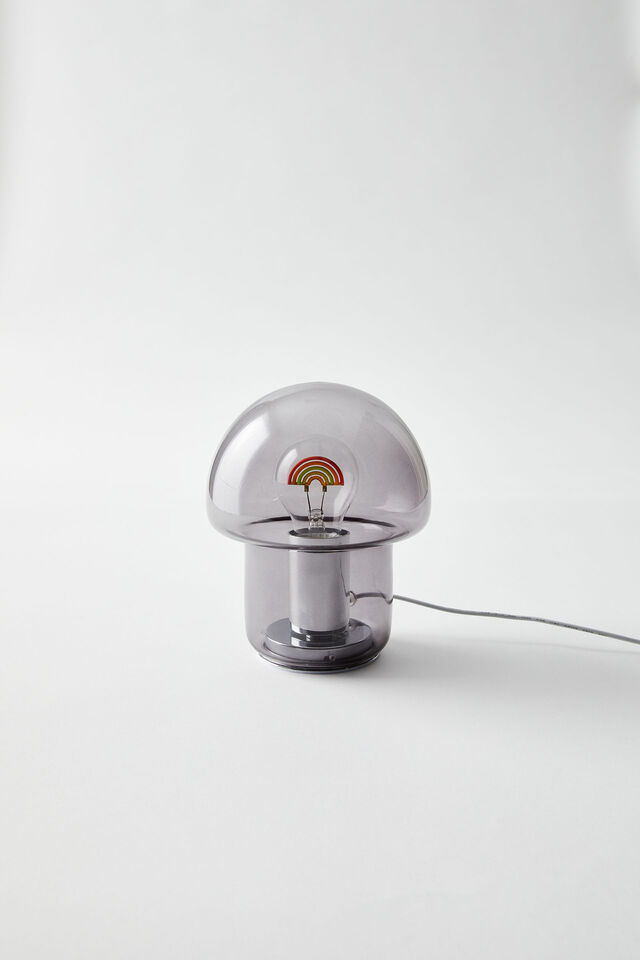 Glass Lamp Filament Globe, BLACK RAINBOW
