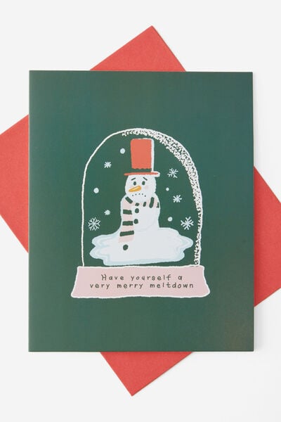 Christmas Card 2024, MERRY MELTDOWN SNOW GLOBE