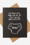 Funny Birthday Card, ONE MINUTE PEE WHEN YOU LAUGH - alternate image 1