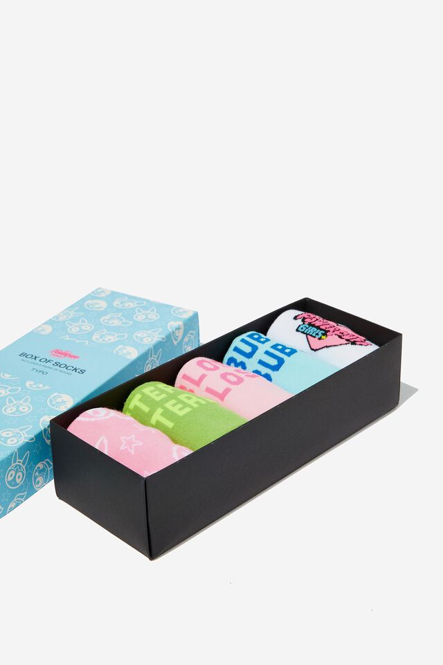 Box Of Socks, LCN WB POWERPUFF GIRLS MULTI (S/M)