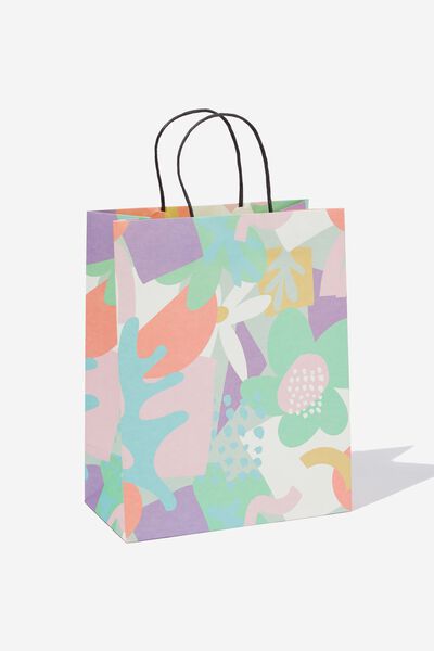 Get Stuffed Gift Bag - Medium, ABSTRACT FLORAL SOFT POP