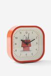 Collab Square Desk Clock, LCN PEA SNOOPY RED - alternate image 1