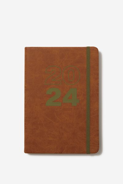 2024 A5 Weekly Buffalo Planner, MID TAN OLIVE